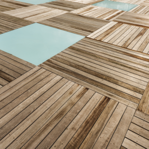 Dark wood flooring